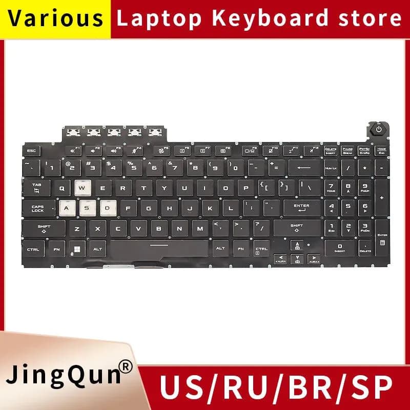 image-New US RU Russian RGB Backlit For ASUS TUF Gaming F15 FX506 FA506 FA506Q FX506H FX506LI FX506LH F17 FX706 FA706 FX706LI Keyboard