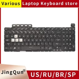 image-New US RU Russian RGB Backlit For ASUS TUF Gaming F15 FX506 FA506 FA506Q FX506H FX506LI FX506LH F17 FX706 FA706 FX706LI Keyboard