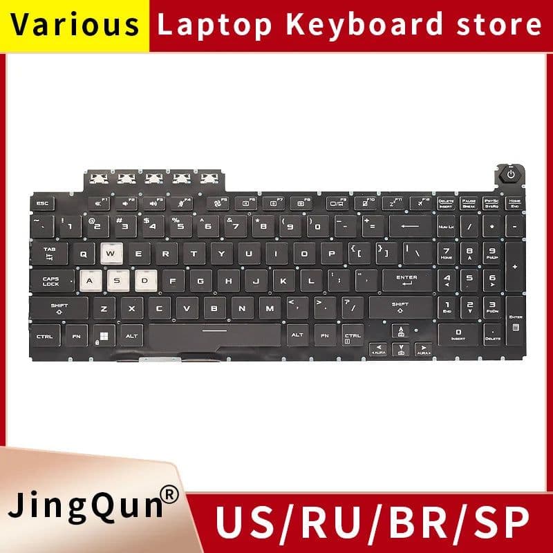 image-New US RU Russian RGB Backlit For ASUS TUF Gaming F15 FX506 FA506 FA506Q FX506H FX506LI FX506LH F17 FX706 FA706 FX706LI Keyboard