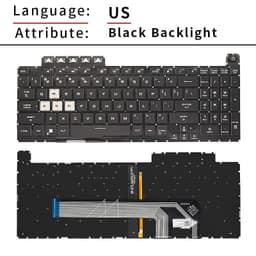 image-New US RU Russian RGB Backlit For ASUS TUF Gaming F15 FX506 FA506 FA506Q FX506H FX506LI FX506LH F17 FX706 FA706 FX706LI Keyboard