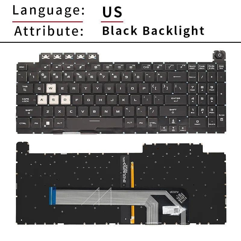 image-New US RU Russian RGB Backlit For ASUS TUF Gaming F15 FX506 FA506 FA506Q FX506H FX506LI FX506LH F17 FX706 FA706 FX706LI Keyboard