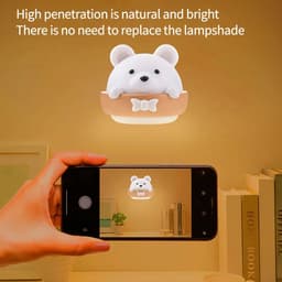image-Cute Bear Kids LED Night Lamp USB Rechargeable Bedside Lamp Remote Control Wall Lights For Kids Children Bedroom Home Lighting