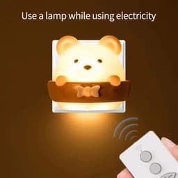 image-Cute Bear Kids LED Night Lamp USB Rechargeable Bedside Lamp Remote Control Wall Lights For Kids Children Bedroom Home Lighting