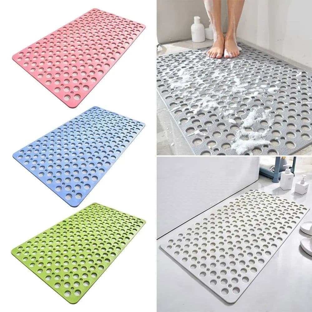 image-Extra Porous Large Bath Mat Non Slip Bathtub Strong Suction Anti-Mold TPE Shower Mat Kitchen Bathroom Products
