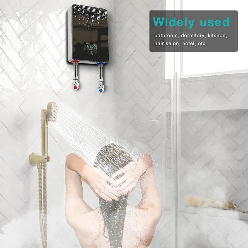 image-Hot Water Heater 6500w Instant Tankless Water Heater Thermostat Induction Heater Smart Touch Electric Heaters Shower Automatica
