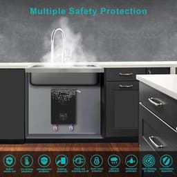 image-Hot Water Heater 6500w Instant Tankless Water Heater Thermostat Induction Heater Smart Touch Electric Heaters Shower Automatica