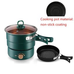 image-110V/220V Electric Split Cooking Pot Foldable Multicooker Frying Pan Hotpot Steamer Rice Cooker Soup Maker Water Boiler Travel