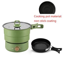 image-110V/220V Electric Split Cooking Pot Foldable Multicooker Frying Pan Hotpot Steamer Rice Cooker Soup Maker Water Boiler Travel