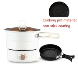 image-110V/220V Electric Split Cooking Pot Foldable Multicooker Frying Pan Hotpot Steamer Rice Cooker Soup Maker Water Boiler Travel