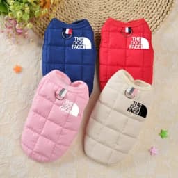 image-Cotton Dog Coat Winter Fleece Warm Pet Dog Clothes Solid Dog Vest For Small Medium Dogs Jacket Bulldog Chihuahua Costumes Perro
