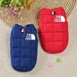 image-Cotton Dog Coat Winter Fleece Warm Pet Dog Clothes Solid Dog Vest For Small Medium Dogs Jacket Bulldog Chihuahua Costumes Perro