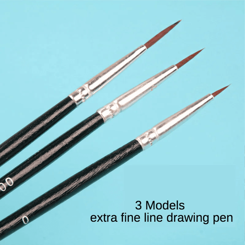 image-6Pcs/Set Fine Hand-painted Thin Hook Line Pen Drawing Art Pen #0 #00 #000 Paint Brush Art Supplies Nylon Hair Brush Painting Pen