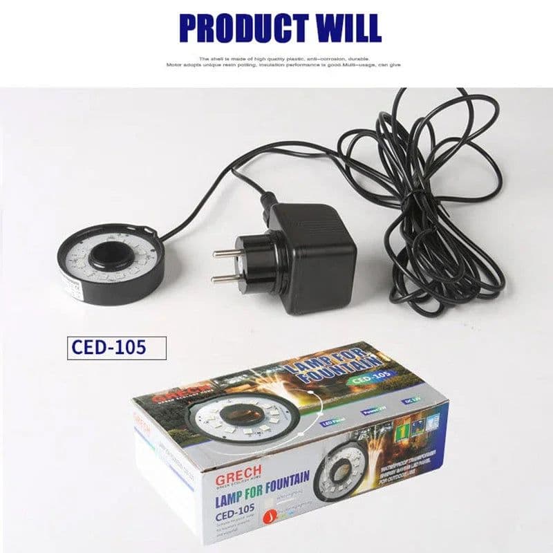 image-Waterproof IP65 Fountain Light Multi Color AC 12V Outdoor LED Underwater Light for Fish Tank Pond Swimming Pool Spa Party Park