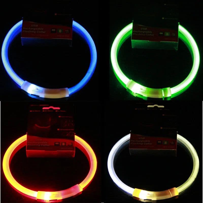 image-LED Pet Luminous Collar USB Charging Collar Teddy Anti Lost Collar Dog Cat Accessories Supplies Pet Flashing USB Rechargeable