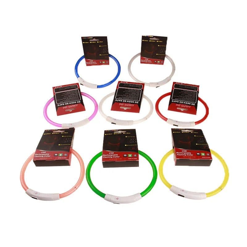 image-LED Pet Luminous Collar USB Charging Collar Teddy Anti Lost Collar Dog Cat Accessories Supplies Pet Flashing USB Rechargeable