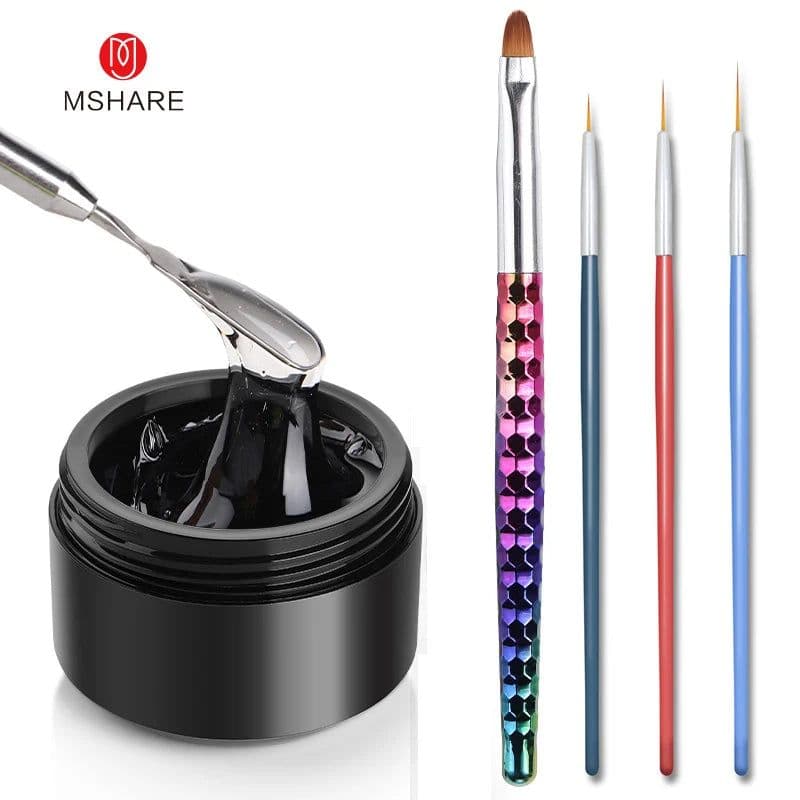 image-MSHARE 3D Top Coat UV LED Gel Rhinestones No Wipe Topcoat Without Sticky Layer Water Drop 50ml