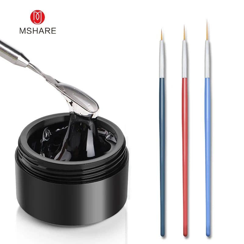 image-MSHARE 3D Top Coat UV LED Gel Rhinestones No Wipe Topcoat Without Sticky Layer Water Drop 50ml