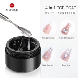 image-MSHARE 3D Top Coat UV LED Gel Rhinestones No Wipe Topcoat Without Sticky Layer Water Drop 50ml