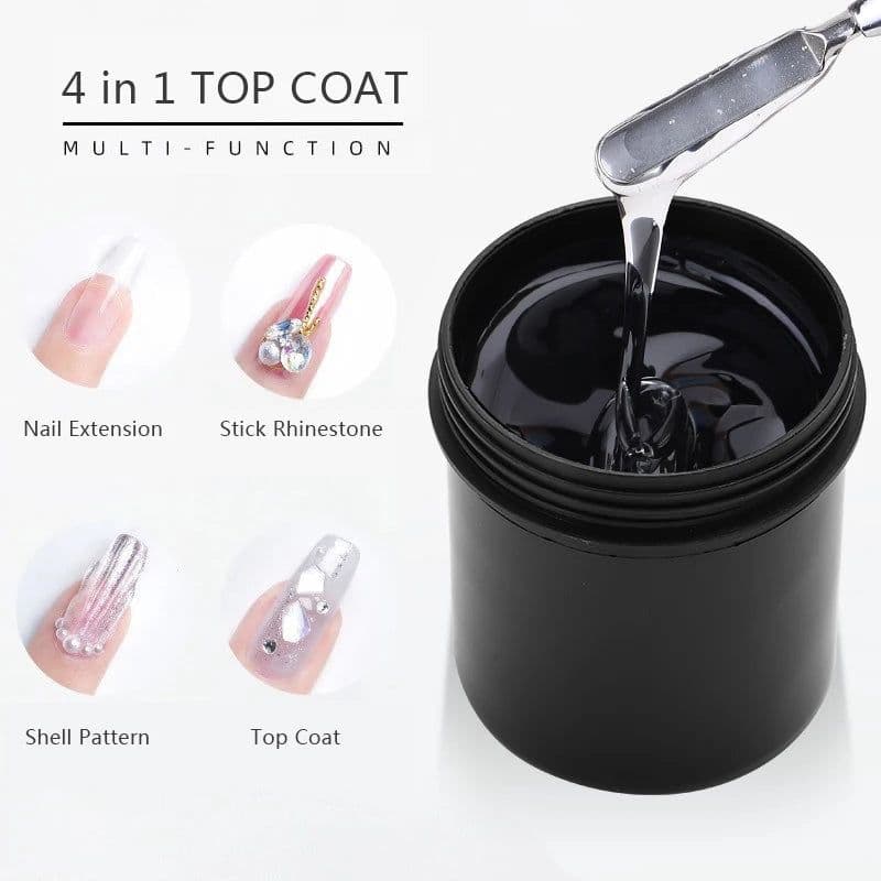 image-MSHARE 3D Top Coat UV LED Gel Rhinestones No Wipe Topcoat Without Sticky Layer Water Drop 50ml