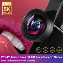 image-MARTVSEN 120MM Macro Lens, Professional 5K HD 10x Super Macro Universal Clip Camera Photo Lens for iPhone Samsung Andriod