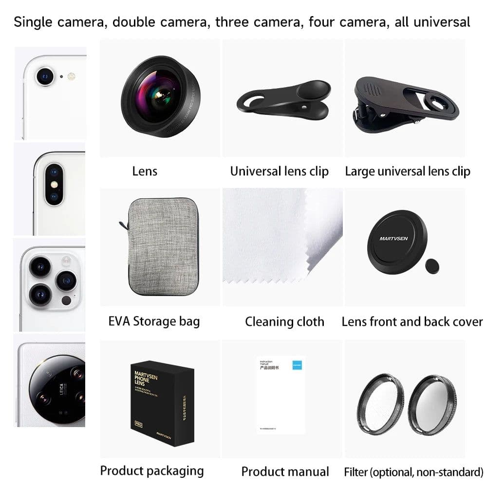 image-MARTVSEN 120MM Macro Lens, Professional 5K HD 10x Super Macro Universal Clip Camera Photo Lens for iPhone Samsung Andriod