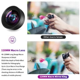 image-MARTVSEN 120MM Macro Lens, Professional 5K HD 10x Super Macro Universal Clip Camera Photo Lens for iPhone Samsung Andriod
