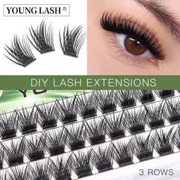 image-YOUNG LASH DIY Eyelashes Cluster Lashes Extensions C D Curl Premade Volume Fans Russian Fake Eyelashes Free Shipping Makeup