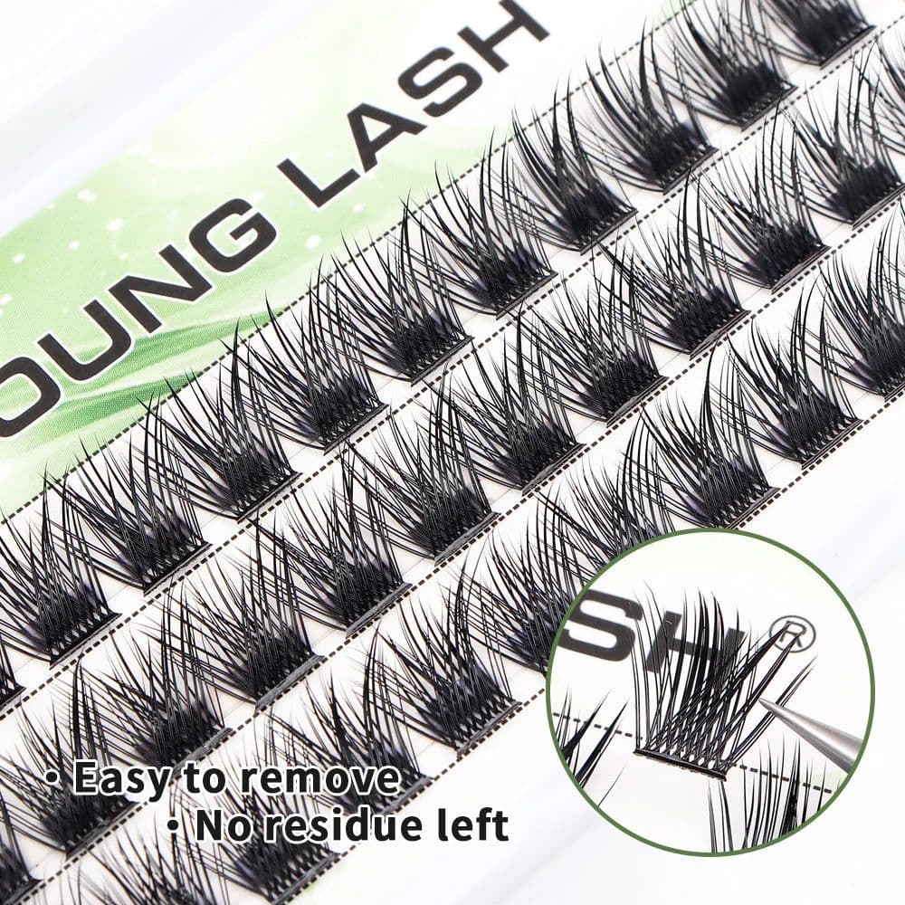 image-YOUNG LASH DIY Eyelashes Cluster Lashes Extensions C D Curl Premade Volume Fans Russian Fake Eyelashes Free Shipping Makeup
