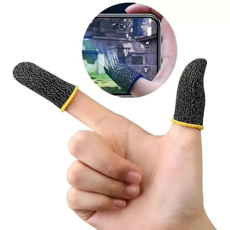 image-1 Pair Super Thin Gaming Finger Sleeve Breathable Fingertips For Pubg Mobile Games Touch Screen