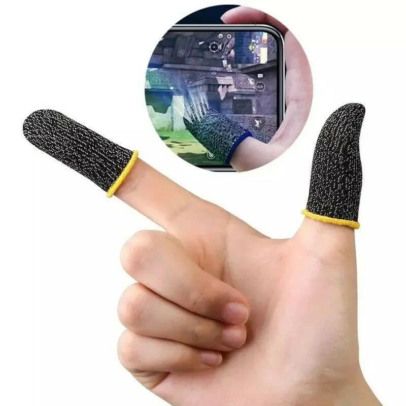 image-1 Pair Super Thin Gaming Finger Sleeve Breathable Fingertips For Pubg Mobile Games Touch Screen
