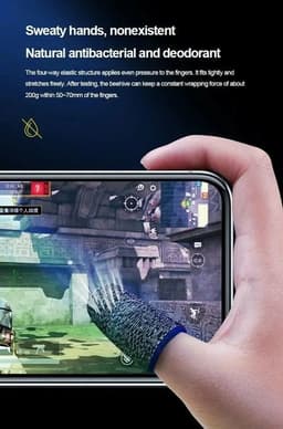 image-1 Pair Super Thin Gaming Finger Sleeve Breathable Fingertips For Pubg Mobile Games Touch Screen