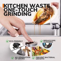image-MIUI Continuous Feed Garbage Disposal with Sound Reduction,1/2 HP Stainless Steel Food Waste Grinding System,Power Cord Included