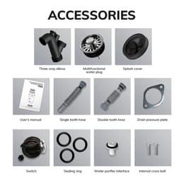 image-MIUI Continuous Feed Garbage Disposal with Sound Reduction,1/2 HP Stainless Steel Food Waste Grinding System,Power Cord Included