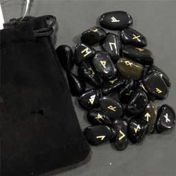 image-Natural Obsidian Crystal Rune Stone Irregular Divination Fortune-telling Healing Meditation Gift
