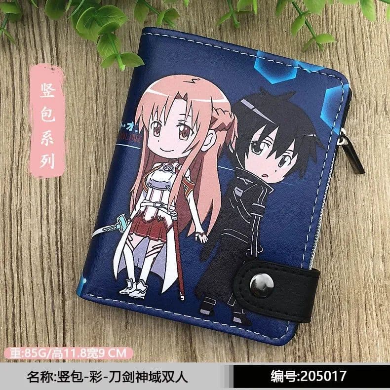 image-Anime Sword Art Online Kirito Mens Wallets Asuna Card Holders with Coin Pocket