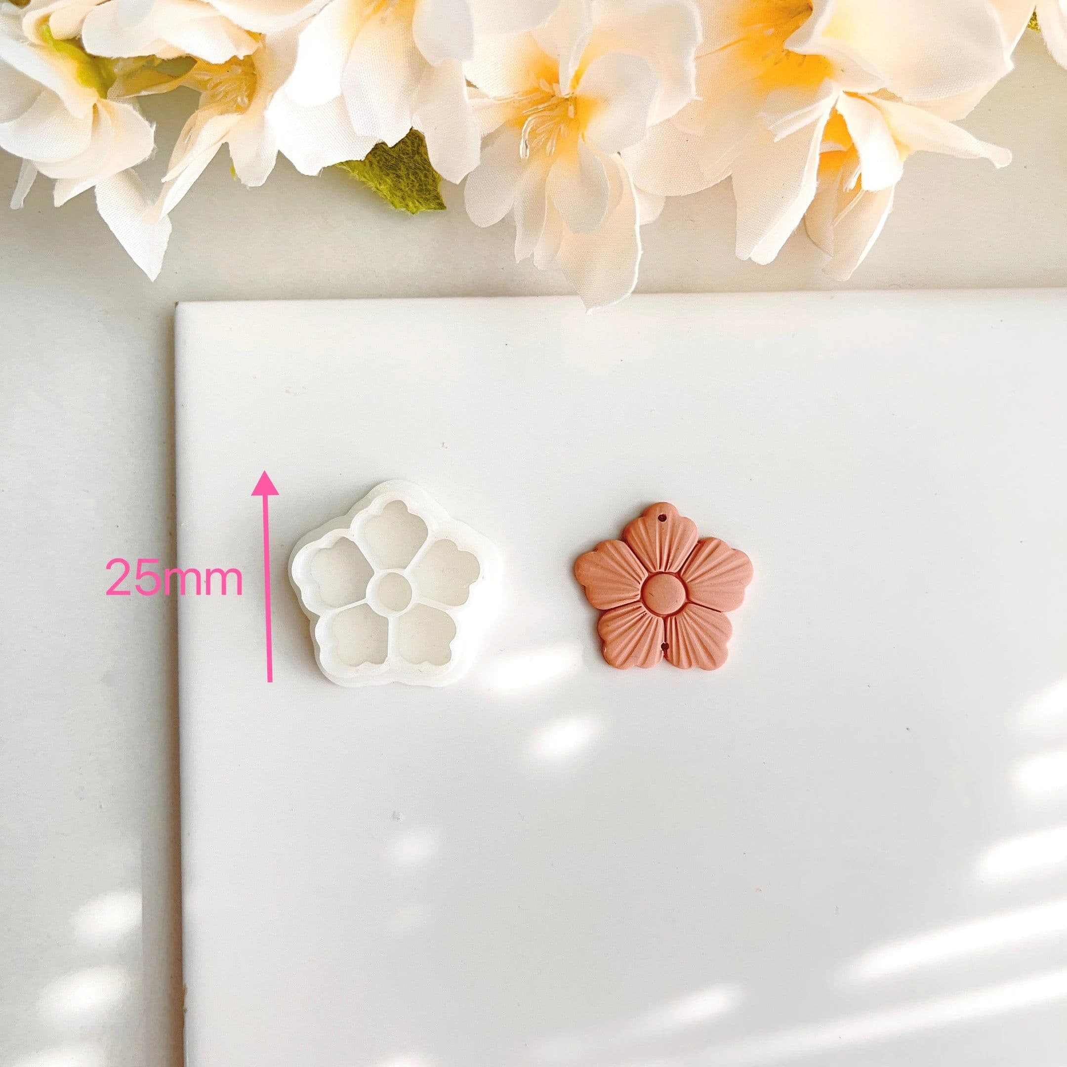 image-Flower Soft Pottery Earrings Polymer Clay Cutter Hollow Geometric Pattern Mold DIY Ceramic Earrings Jewelry Pendants Clay Tools