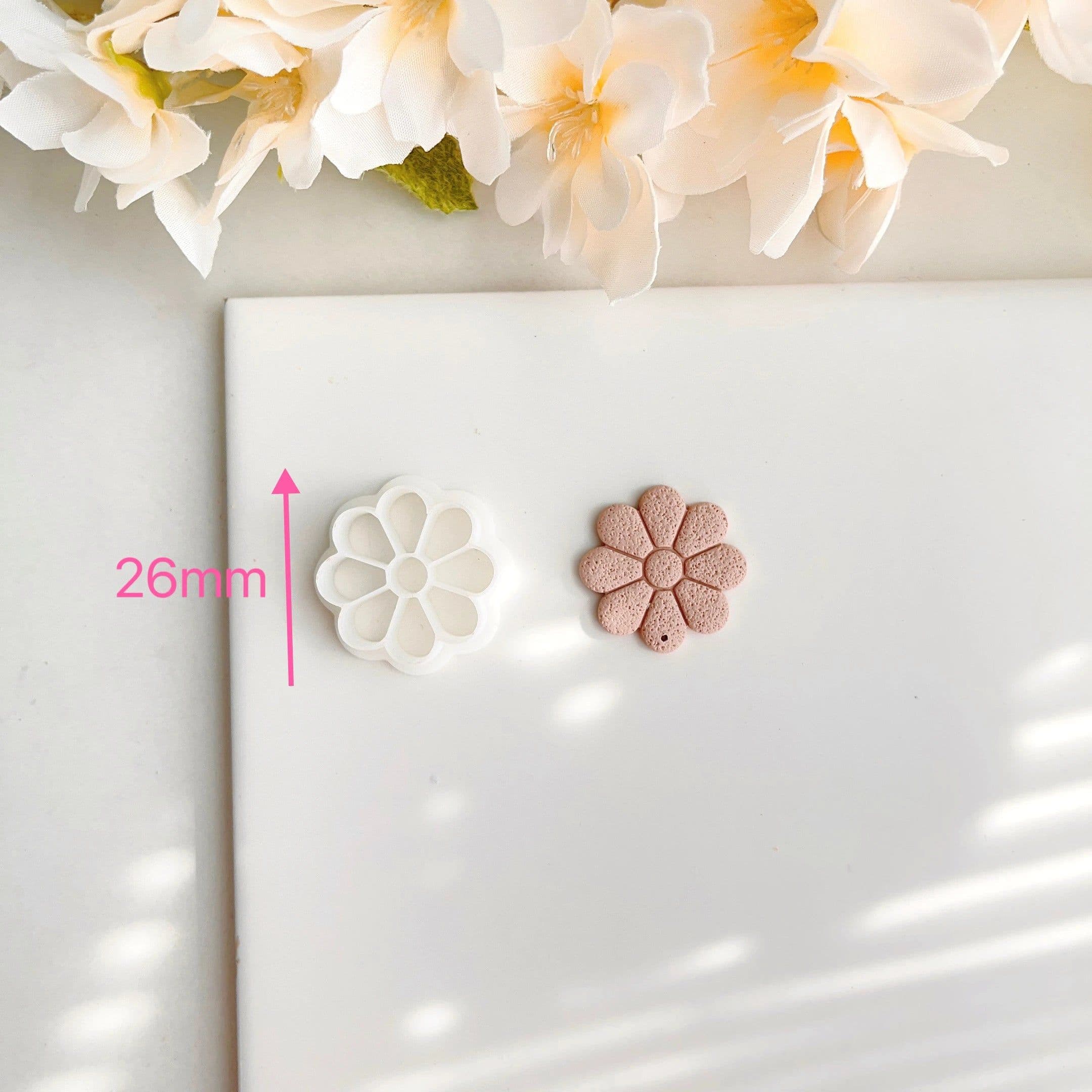 image-Flower Soft Pottery Earrings Polymer Clay Cutter Hollow Geometric Pattern Mold DIY Ceramic Earrings Jewelry Pendants Clay Tools