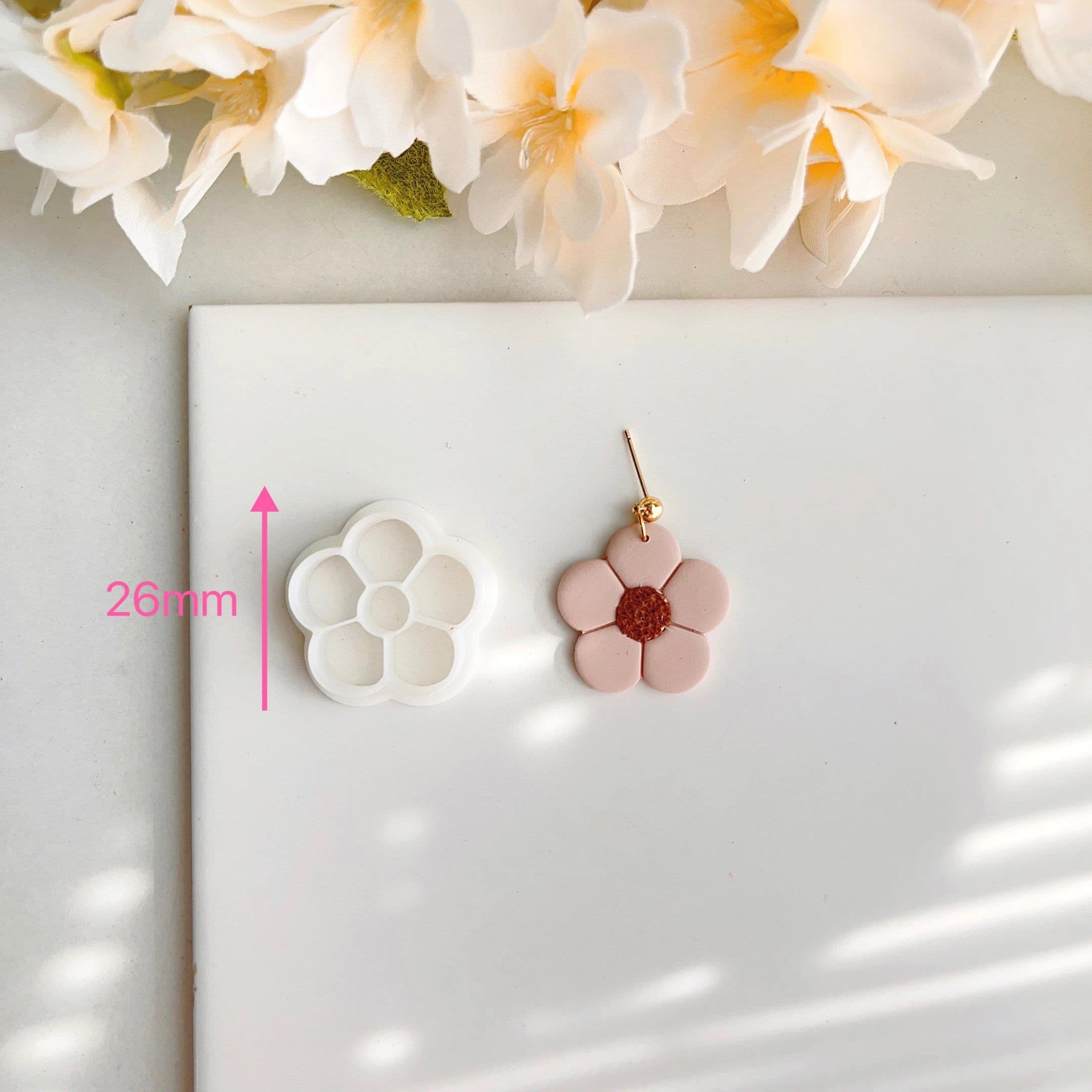image-Flower Soft Pottery Earrings Polymer Clay Cutter Hollow Geometric Pattern Mold DIY Ceramic Earrings Jewelry Pendants Clay Tools