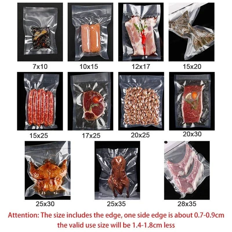 image-100pcs Food Vacuum Sealer Bags for Sous Vide Food Saver Kitchen Storage Bag BPA-Free Vacuum Packaging Bags Kitchen Tool