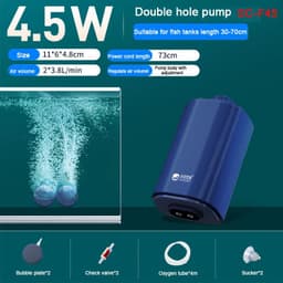 image-Silent Aquarium Oxygen Air Pump with Check Valve Fish Tank Four Outlet Large Oxygenator Aquarium Air Compressor Aerator 220v 14w