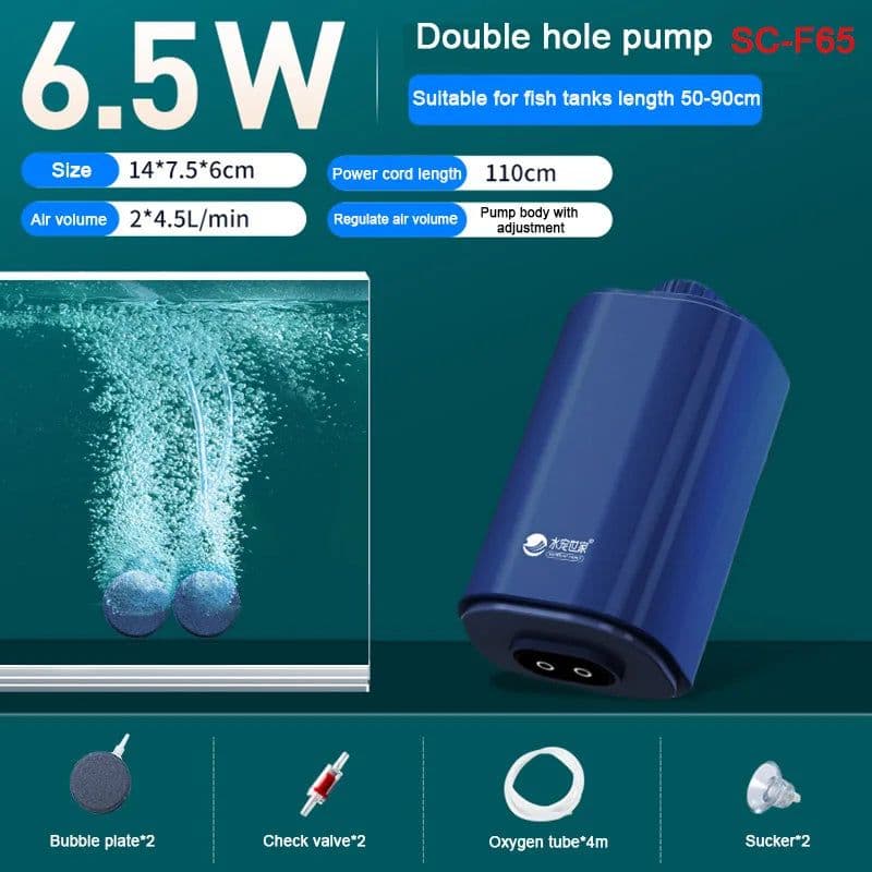 image-Silent Aquarium Oxygen Air Pump with Check Valve Fish Tank Four Outlet Large Oxygenator Aquarium Air Compressor Aerator 220v 14w