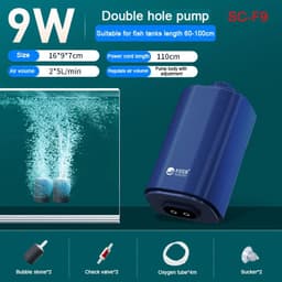 image-Silent Aquarium Oxygen Air Pump with Check Valve Fish Tank Four Outlet Large Oxygenator Aquarium Air Compressor Aerator 220v 14w