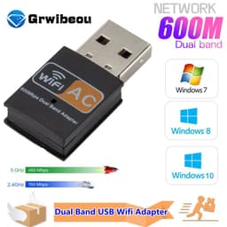 image-Dual Band USB Wifi Adapter 600Mbps Bluetooth 802.11ac Mini Wifi Dongle Portable Network card 2.4G/5GHz Wireless Card PC/Loptop