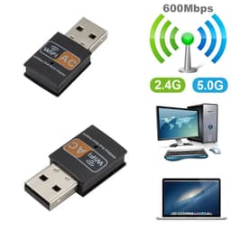 image-Dual Band USB Wifi Adapter 600Mbps Bluetooth 802.11ac Mini Wifi Dongle Portable Network card 2.4G/5GHz Wireless Card PC/Loptop