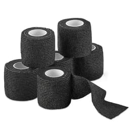 image-Black EZ Disposable 2''x5 Yards Tattoo Grip Cover Wrap Waterproof Self-Adhesive Bandage Roll for Tattoo Machine Grip Tube