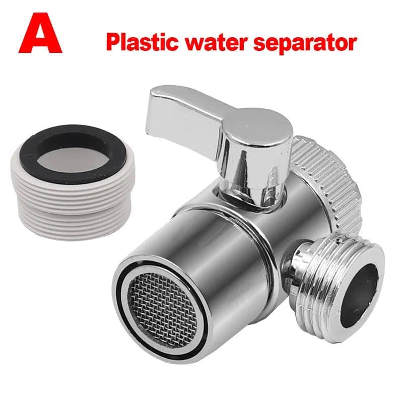 image-Water Tap Connector Switch Faucet Adapter Kitchen Sink Splitter Diverter Valve For Toilet Shower Bathoom ColdHot Water Separator