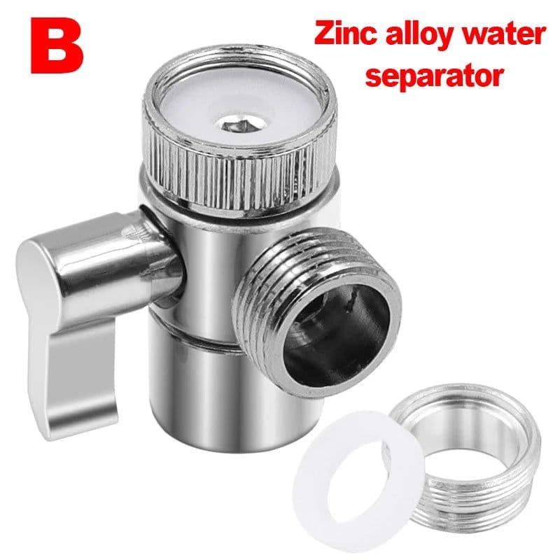 image-Water Tap Connector Switch Faucet Adapter Kitchen Sink Splitter Diverter Valve For Toilet Shower Bathoom ColdHot Water Separator