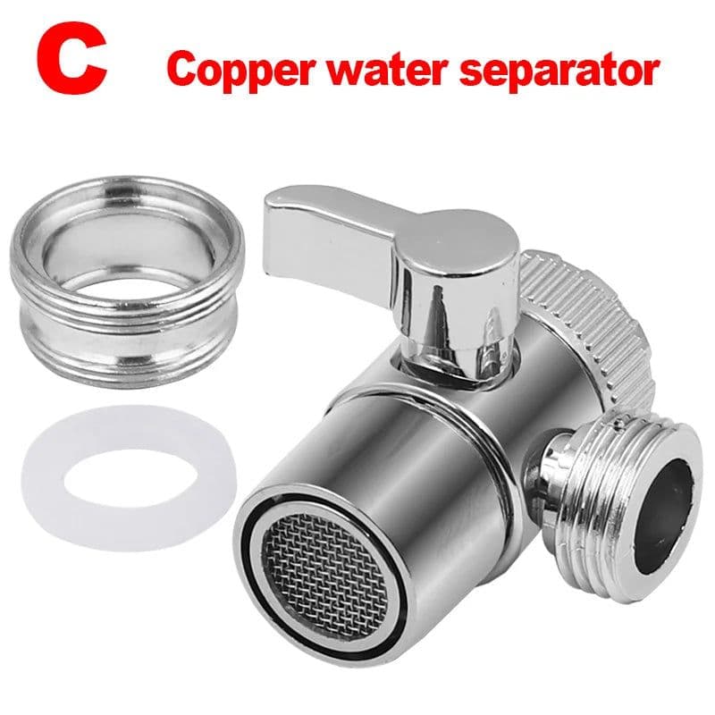 image-Water Tap Connector Switch Faucet Adapter Kitchen Sink Splitter Diverter Valve For Toilet Shower Bathoom ColdHot Water Separator