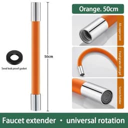 image-Faucet Extension Extender Bathroom 360° Rotation Adjust Bending Faucet Splash Proof Universal Extension Tube For Wash Basin