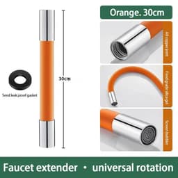 image-Faucet Extension Extender Bathroom 360° Rotation Adjust Bending Faucet Splash Proof Universal Extension Tube For Wash Basin